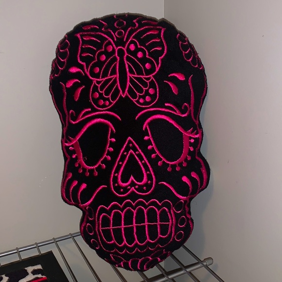 Sourpuss Other - (3 for $30) Sugar Skull Pillow ☠️💗🖤